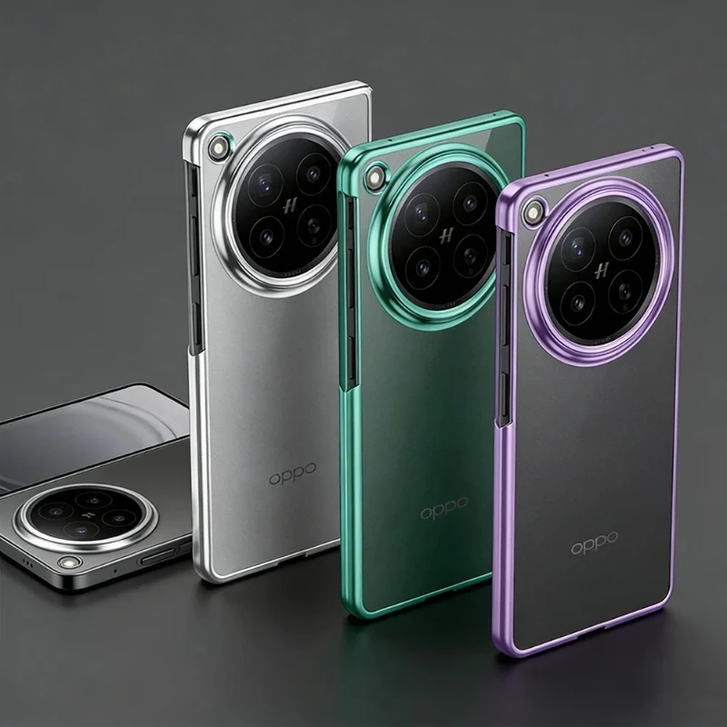 Coque transparente ultra-fine �lectro-plaqu�e pour OPPO Find N6 N 6 Find N5 N3, coque de t�l�phone antichoc en PC rigide pour OPPO Find N6 N5