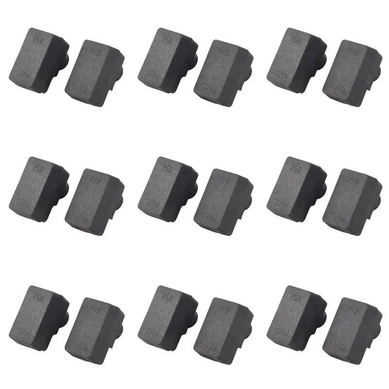 9Pack X(2 x Push-On Antenna Matching Transformer 300/75 Ohm TV F Coax Adapter)