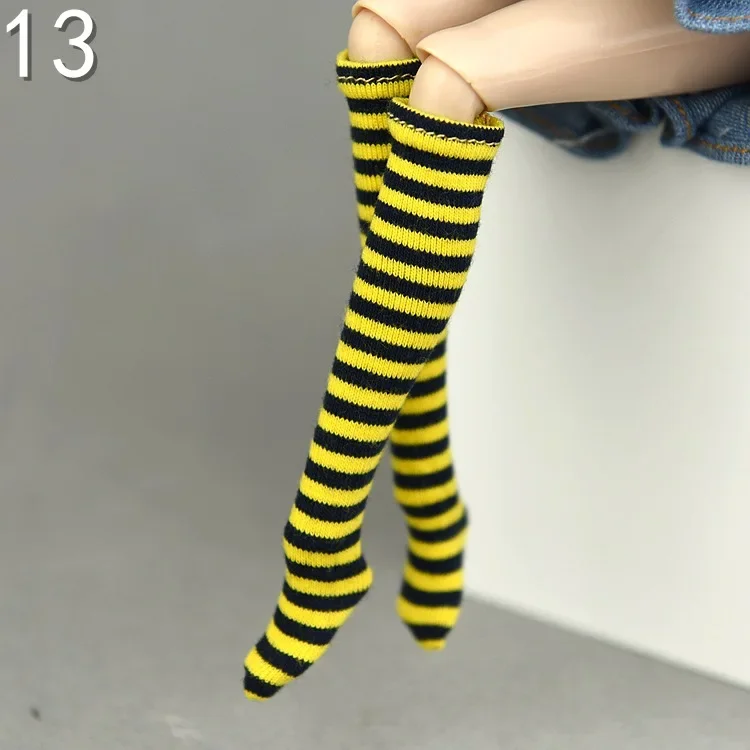 1pair Stockings Stripe Socks for barbie 30 cm  for Blyth licca BJD doll Dolls Handmade Clothes Accessories Baby Girls Gift Toys