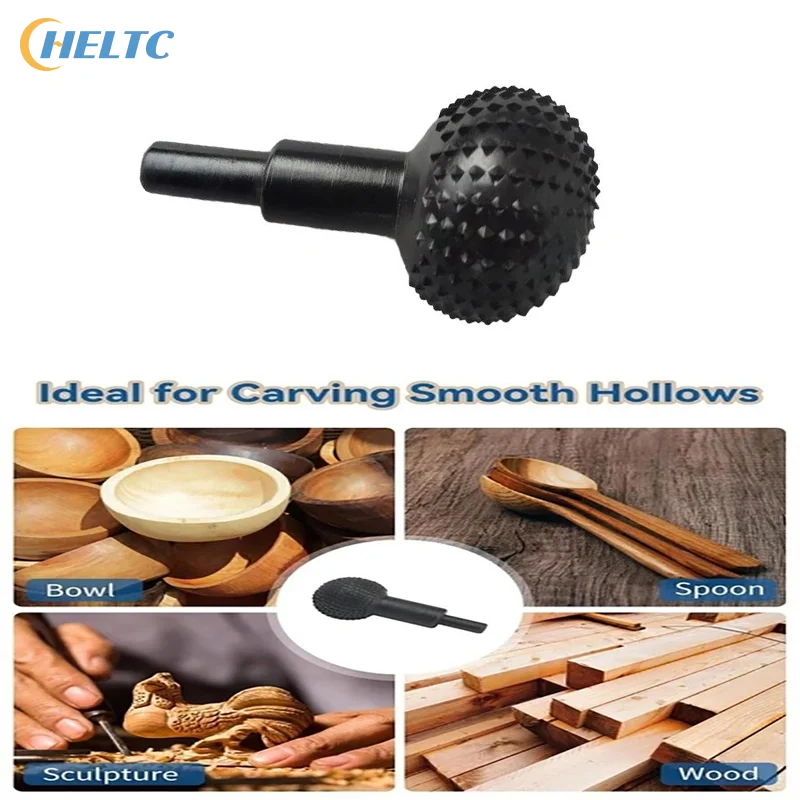 1PCS 10mm Ball Gouge Angle Grinder Wood Carving Grinding Head Rotary Burr Ball Gouge Angle Grinder For Polishing Engraving