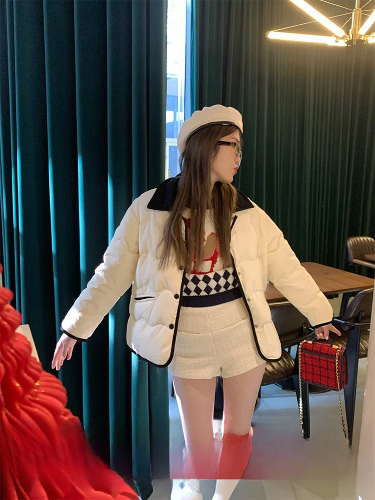 

Белая женская пуховая куртка Du down Jaet, новая коллекция осень-зима 2024, дизайнерская модель, укороченная, в нескольких цветах, верхняя одежда