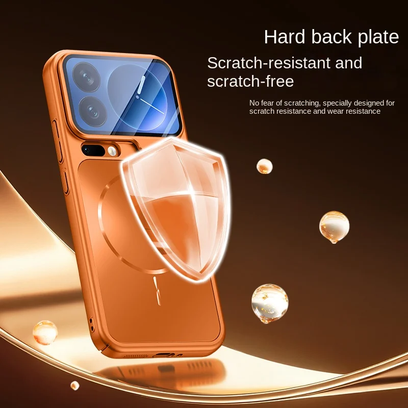 Custodia con supporto per obiettivo regolabile per Xiaomi MI 17 Pro Max MagSafe Protezione per obiettivo di ricarica wireless magnetica Cover posteriore per PC Premium