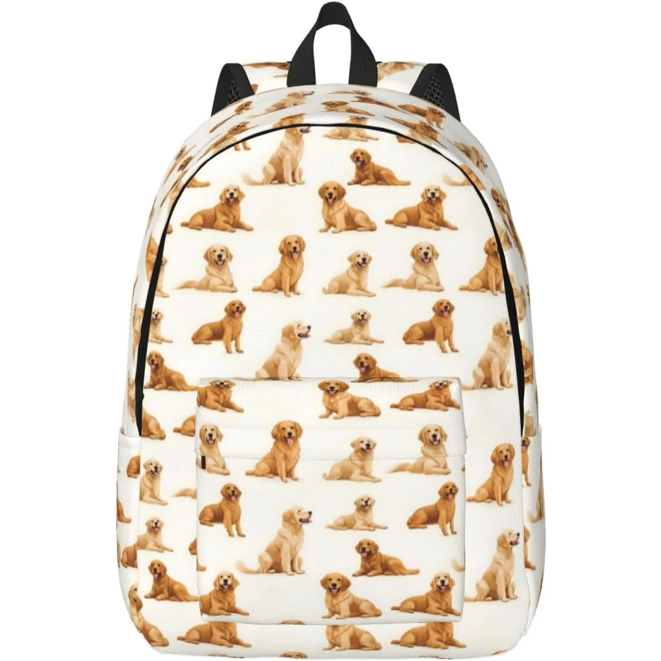 Cool Golden Retriever Print Lightweight Canvas Backpack, Backpack For Women Men Couples, Travel Laptop Bag