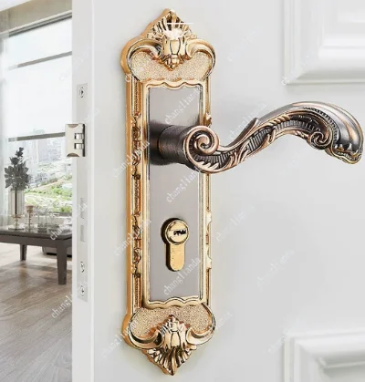 European door lock indoor bedroom door lock silent antique, indoor door handle