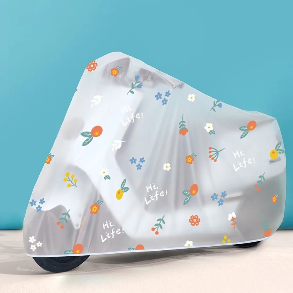 

Durable Translucent Bicycle Rain Cover Cartoon Waterproof Motorcycle Cover Rainproof Dustproof Motorbike Protective Gear