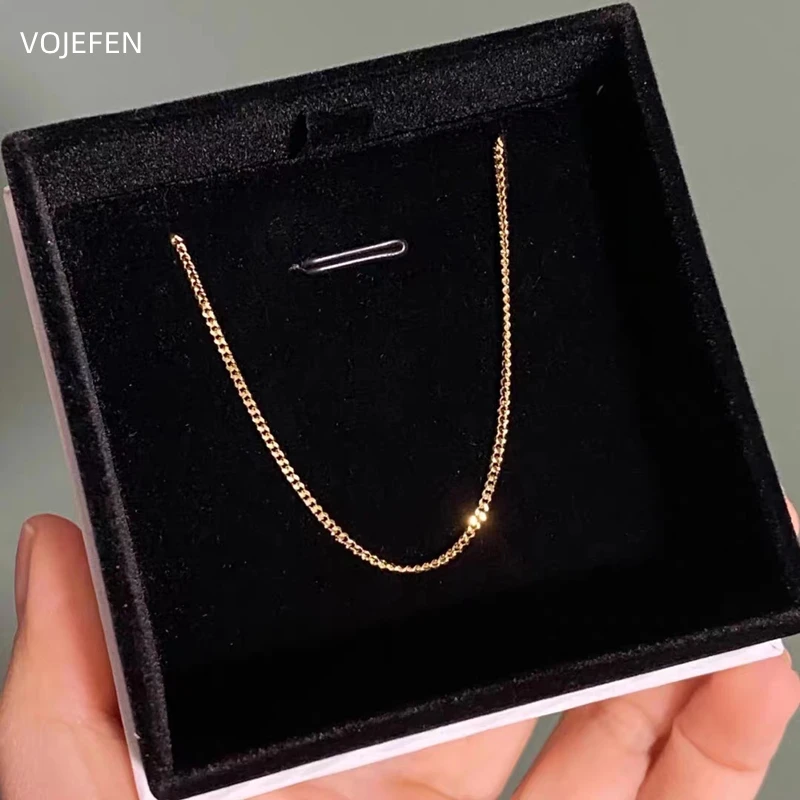 VOJEFEN 18K الكوبية سلاسل سوار مجوهرات للمرأة الأصلي AU750 الذهب الحقيقي الفاخرة شخصية مصمم شهادة المصوغات