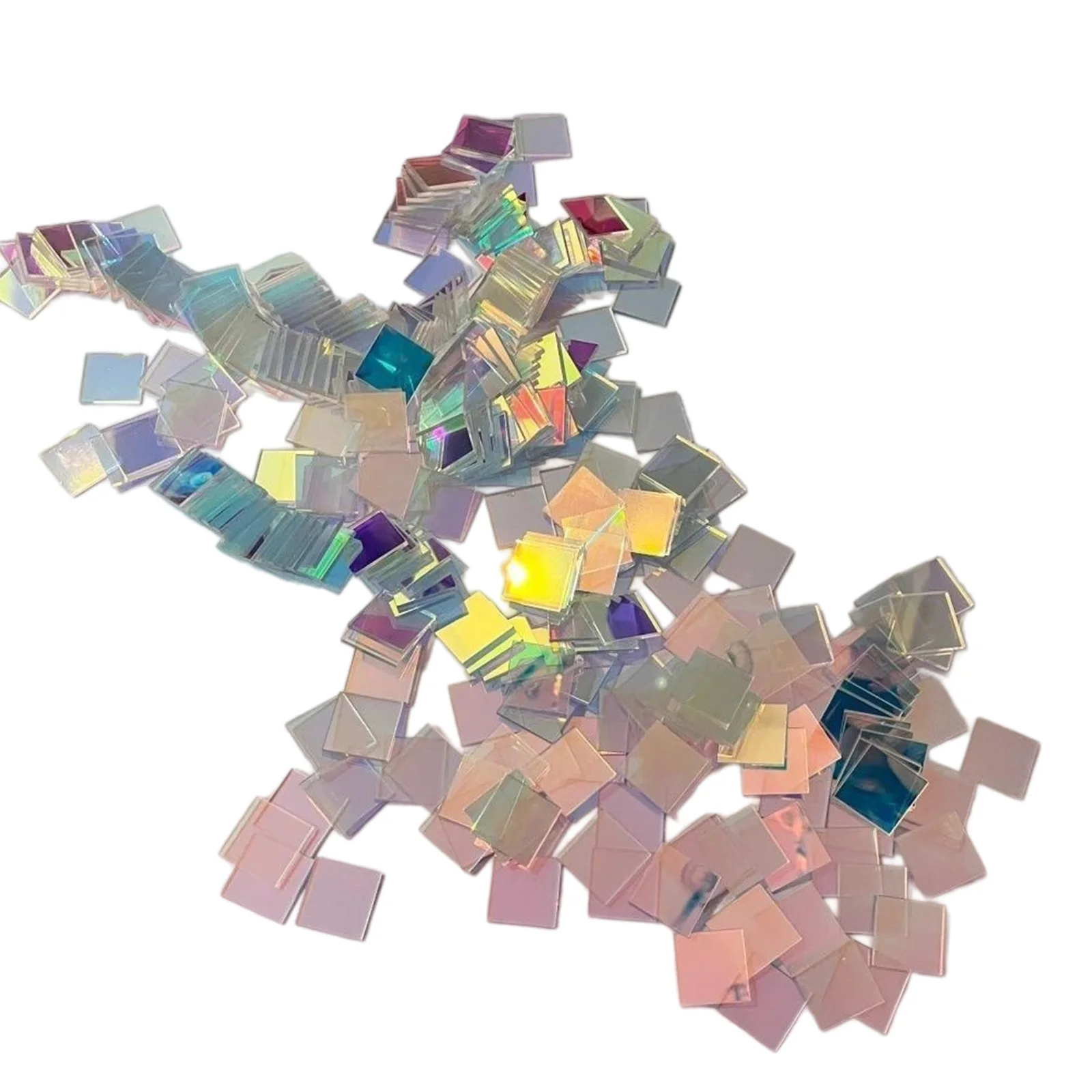 Iridescent Mosaic Tiles Decorative Bulk Stained Glass Tile Lightweight & Portable for Art Light & Shadow Projects Resin Jewelry