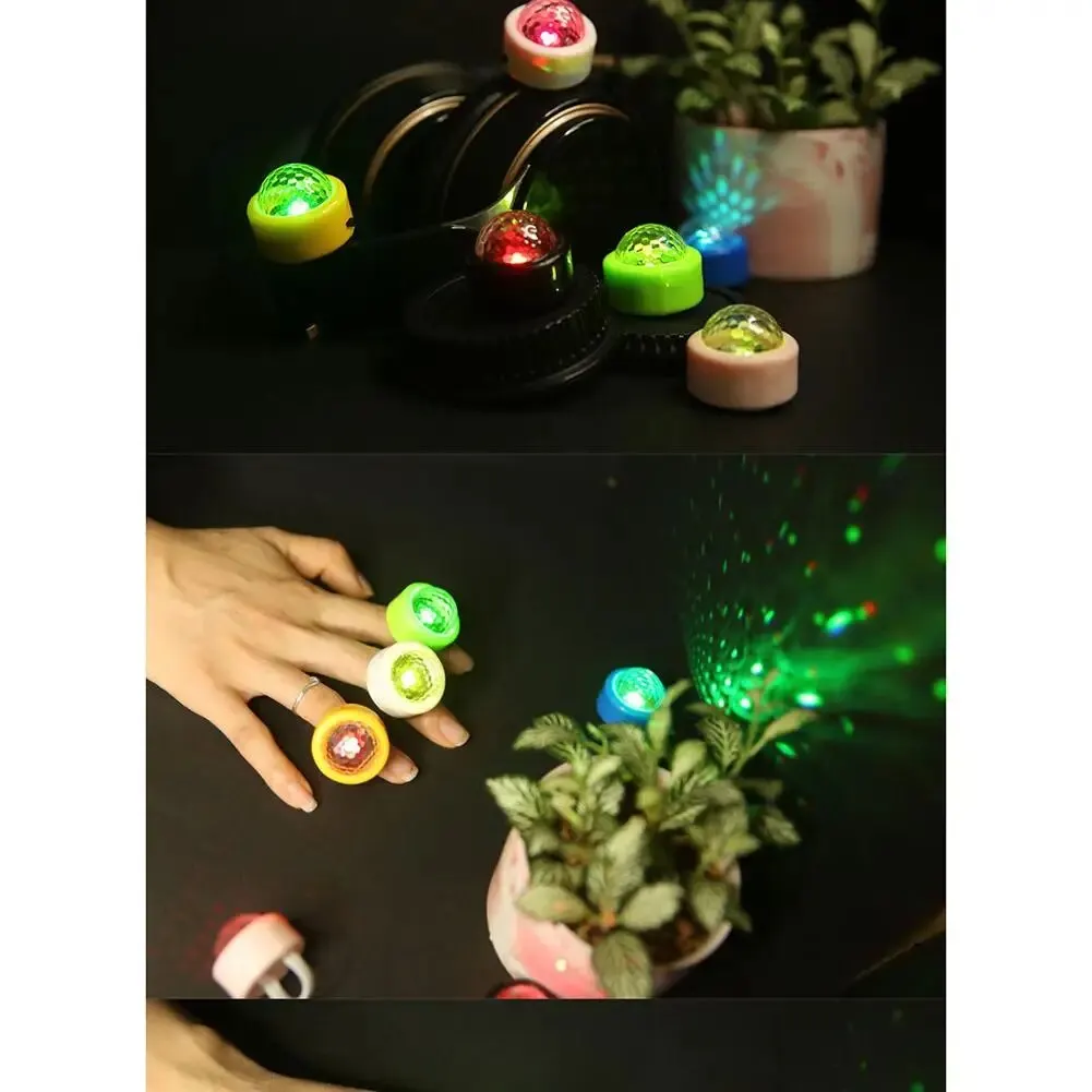 LED البنصر مضيئة ، الماس الكريستال الملونة ، والمجوهرات اليد للحفلات ، الحفل ، بار ، مرحلة Ktv ، 6 ألوان