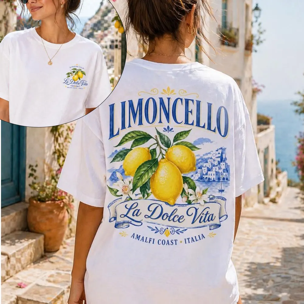 Camiseta Limoncello La Dolce Vita con gráfico de limón, ropa Kawaii, camiseta estética para mujer