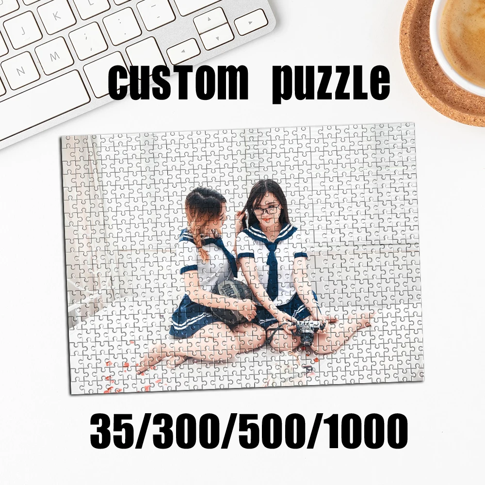 35/300/500pcs  girl Custom Poster Custom DIY Personalised Photo Puzzles Personalized Poster For Children Toy Baby Gift