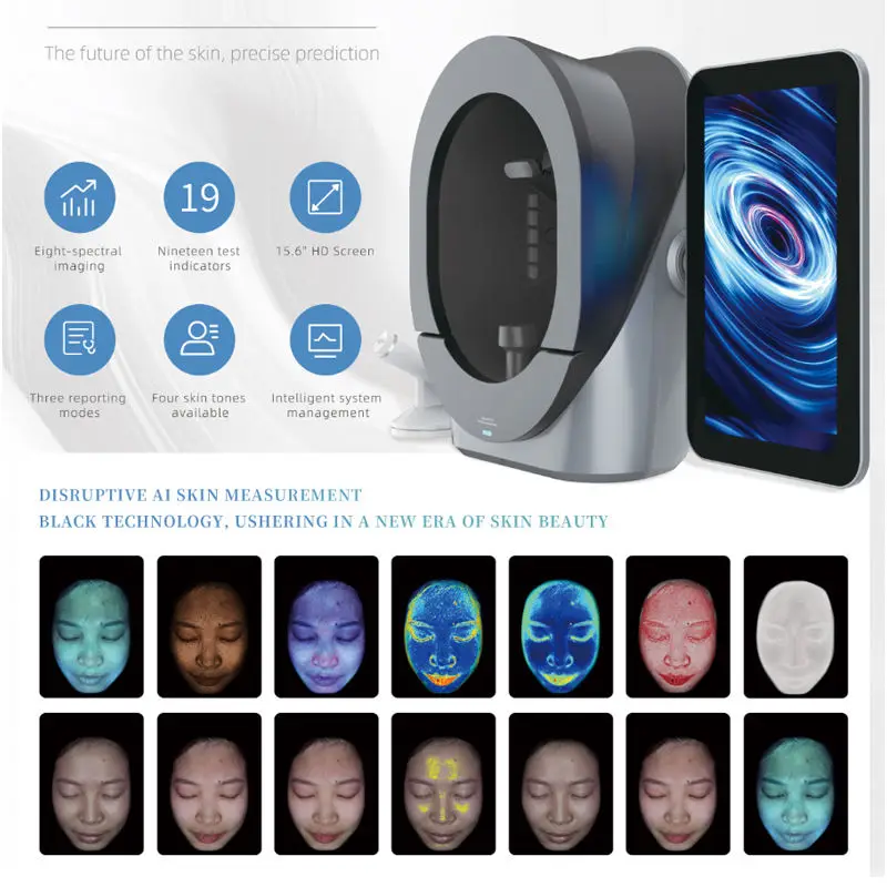 Best 3D Skin Analyzer Facial Skin Test Equipment With Moisturizer Feature Detects Acne & Pigmentation