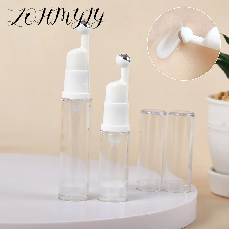 5/10ml Liquid Foundation Refillable Bottles Cosmetics Eye Cream Roller Ball Vacuum Bottle Travel Portable Empty Glass Bottle