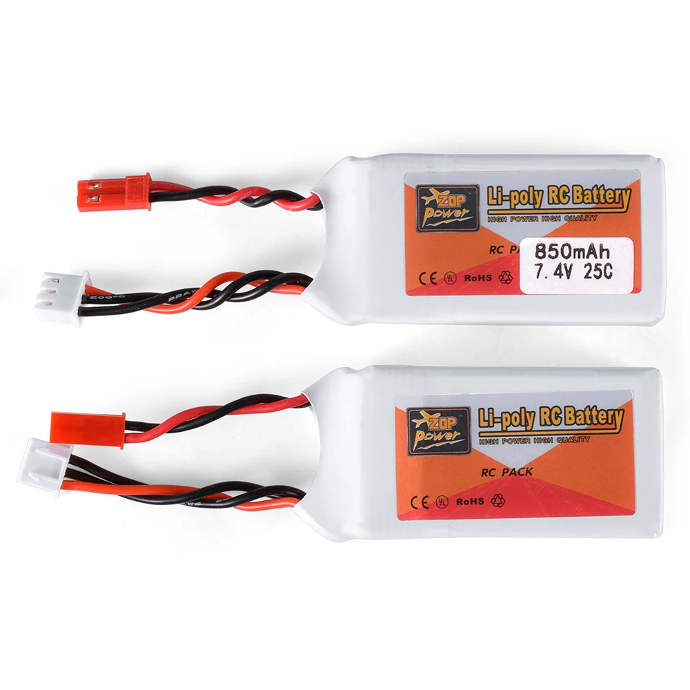 ZOP Power 7.4V bateria Lipo 25C 850/1000mAh Lipos z JST do samochodu TRX4M RC