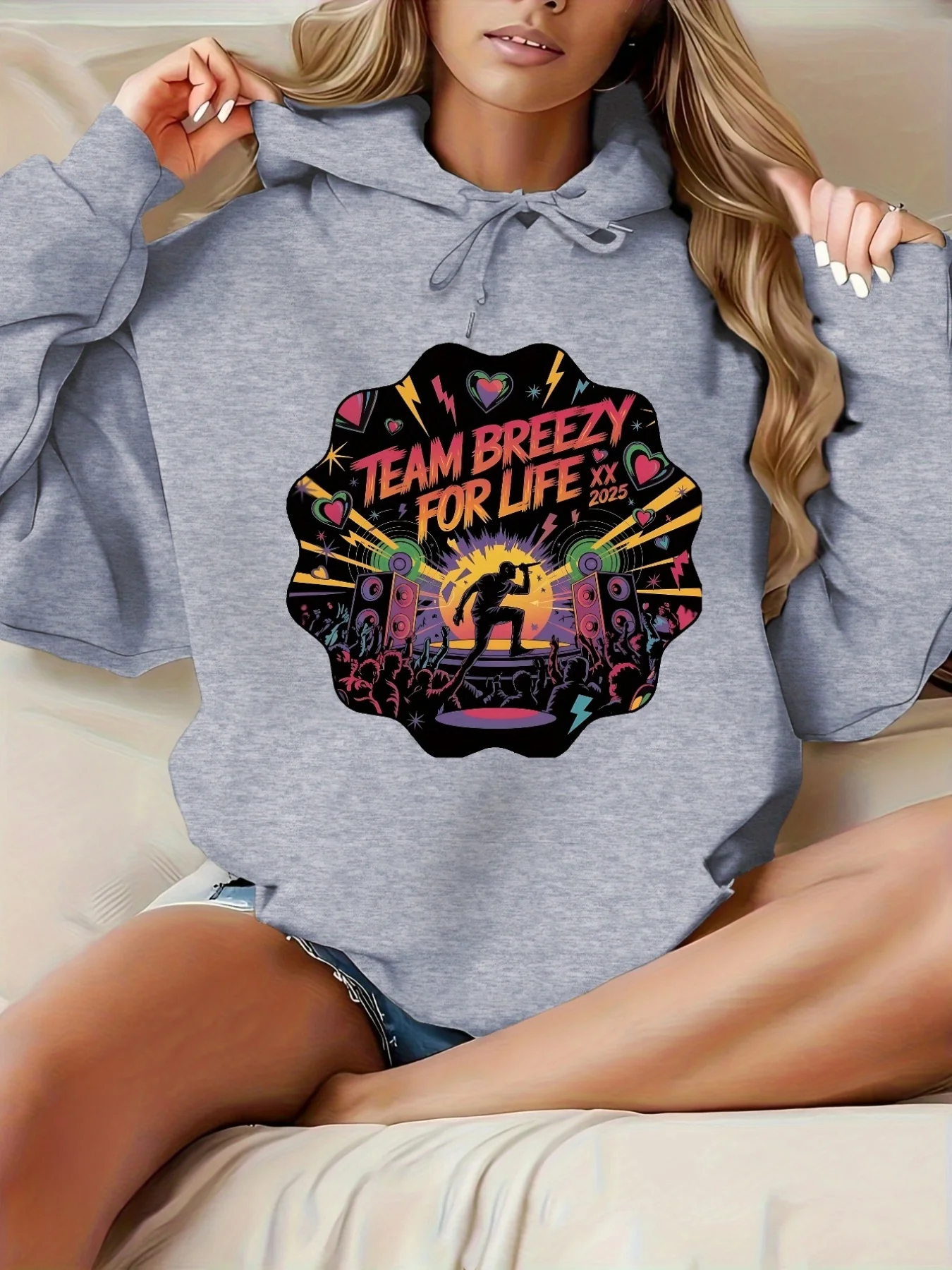 

Vibrant Graphic Printing Autumn and Winter Pure Cotton Men's and Women's Hoodies Casual Outdoor Street Sports Training Brand