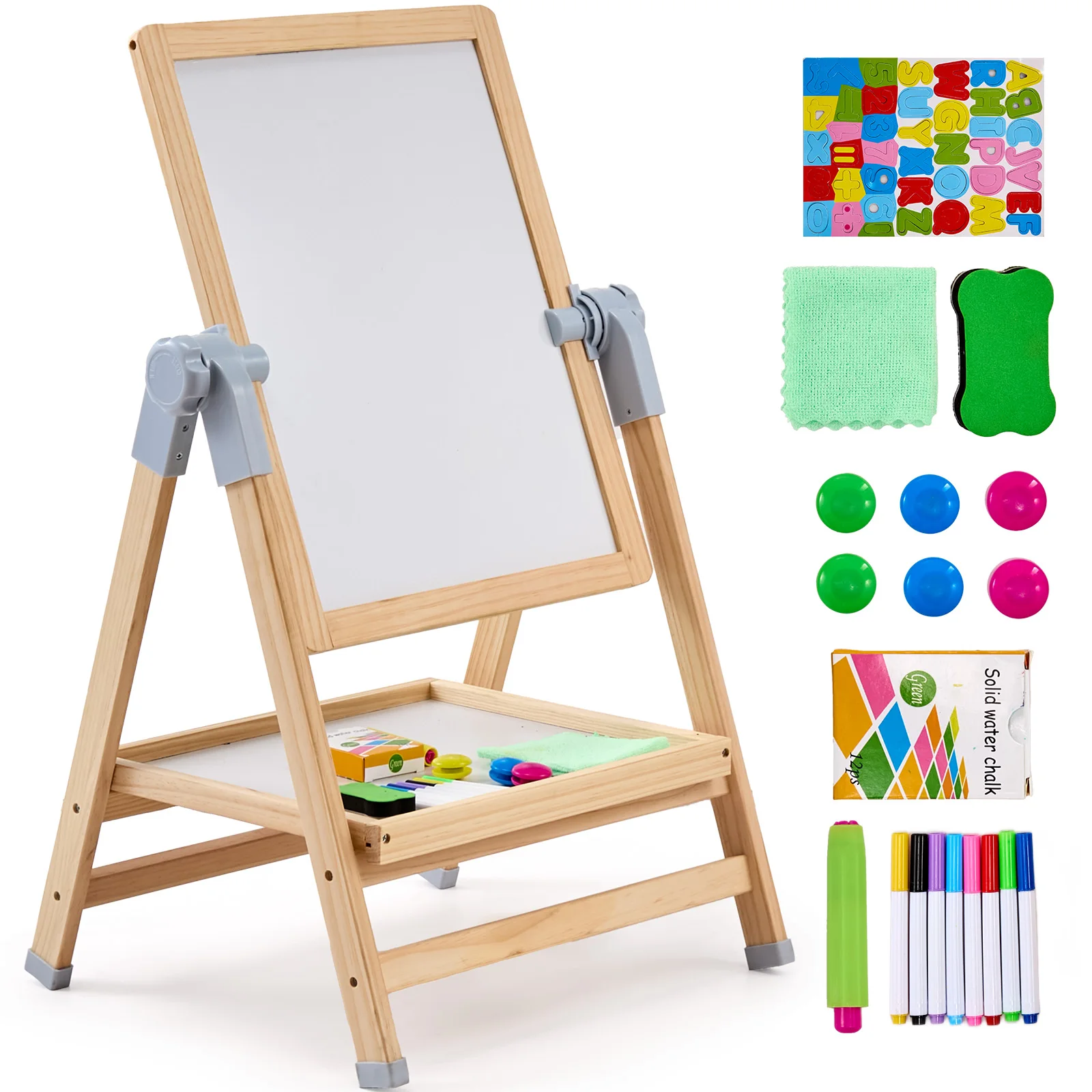 SucceBuy – planche à dessin magnétique sur pied, chevalet d'art avec accessoires de peinture, jouets éducatifs pour enfants, garçons et filles