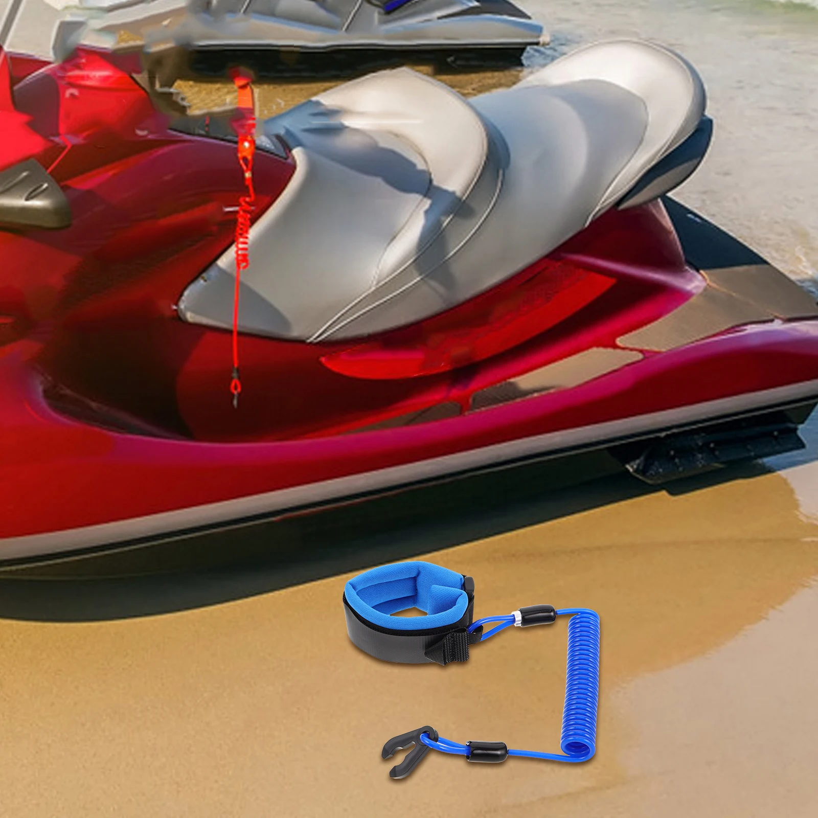 

Motorboat Flameout Rope Wrist Strap Emergency Engine Stop Tether Key Lanyard Cut off Tpu