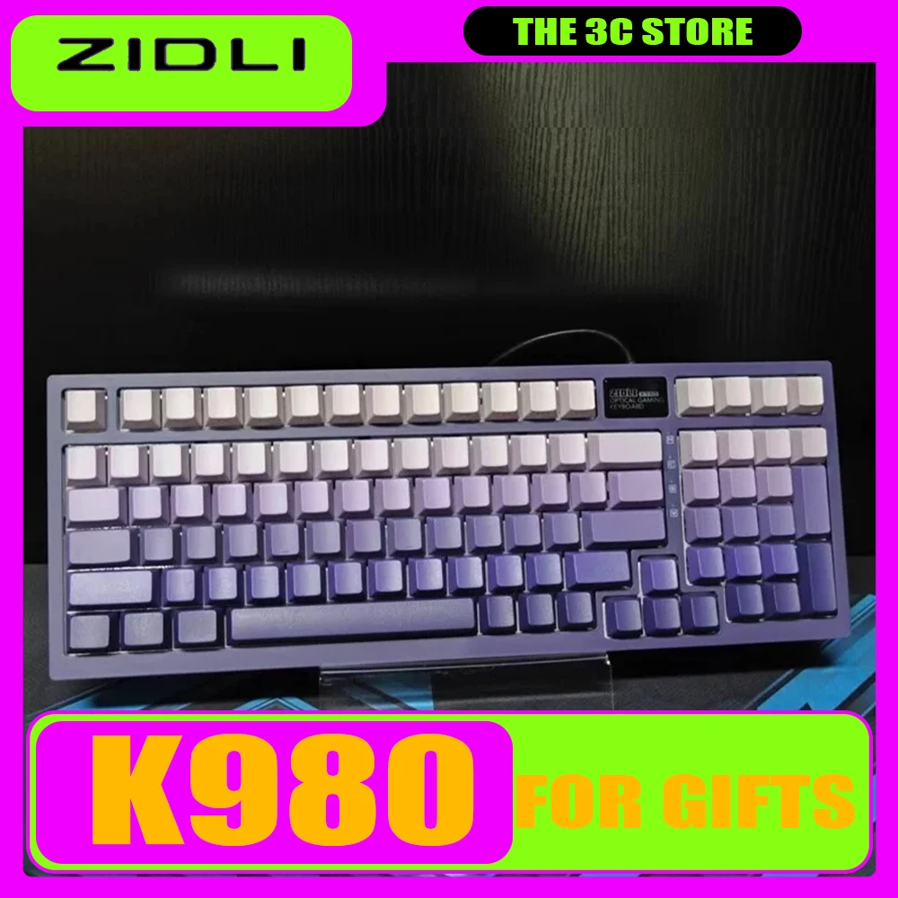 ZIDLI K980 Mechanical Keyboard Smart Screen RGB Optic Switch Hot Swap Wired Gaming Keyboard Customized Ergonomics PC Gamer Gifts