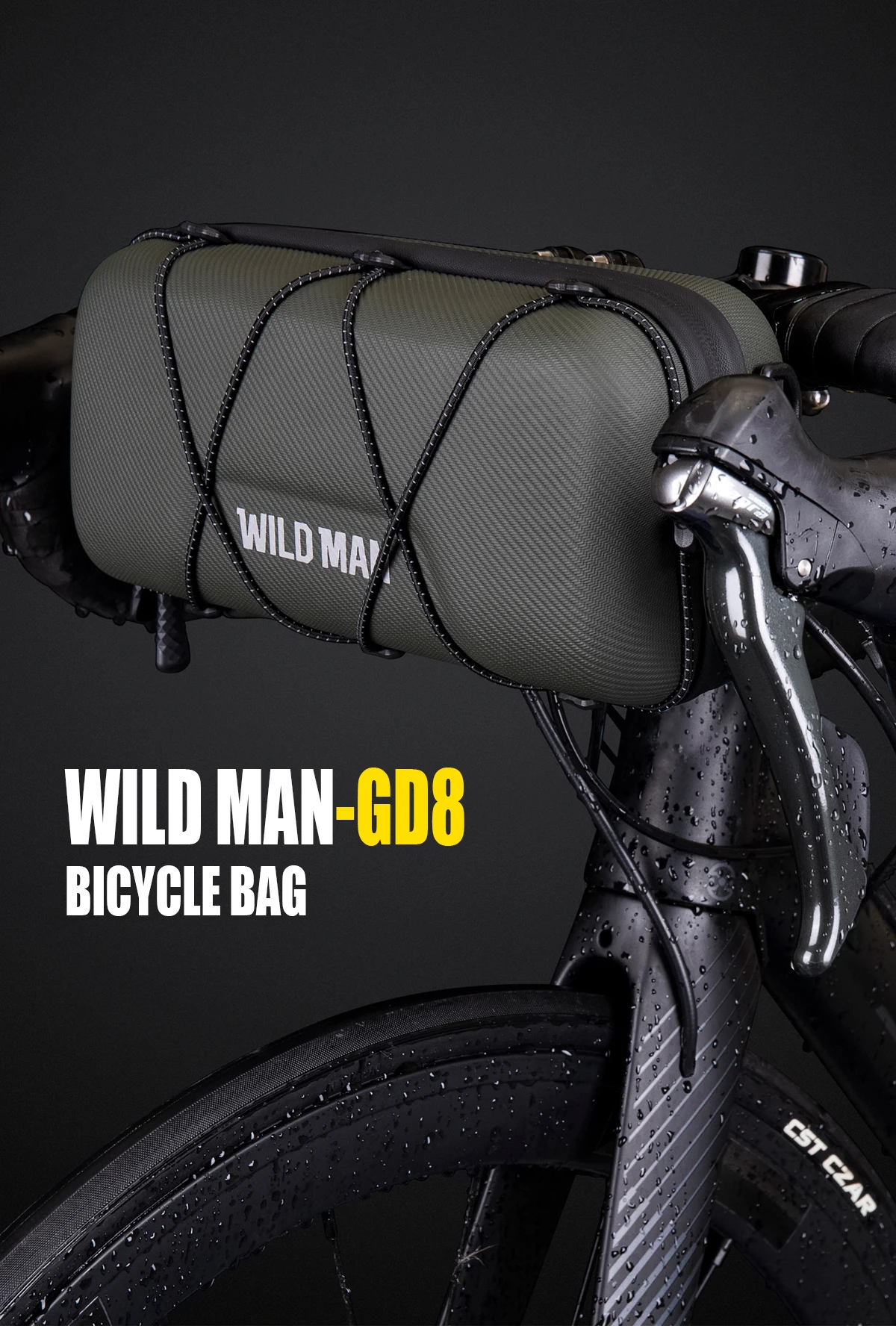 WILD MAN BBG154 Fahrrad Lenkertasche EVA Hartschale Regenschutz Aufbewahrung kleiner Zubehörteile – Detail 1