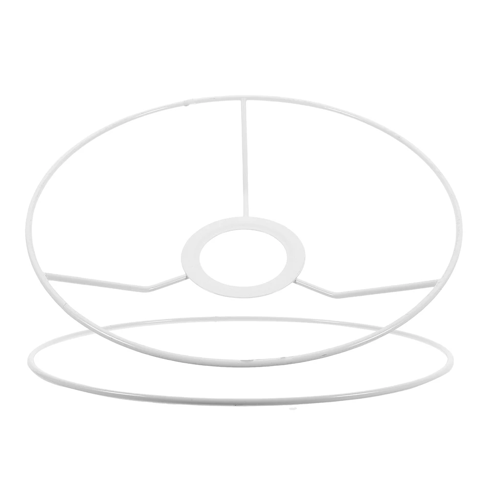 

1 Pair Round Lampshade Frame Metal Ring Support E27 Socket Ceiling Light Fixture Wire Frame Holder Sturdy Iron Base For Diy Lamp
