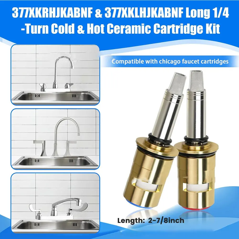 Faucet Valve Core Replacement for Chicago Hot and Cold Models Offering Long lasting Porcelain and Copper Build
