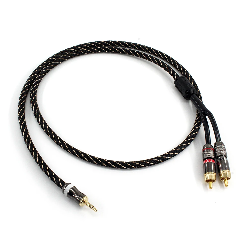 Hifi Canare L-4E6S 3.5mm to 2RCA Audio Auxiliary Adapter Stereo 3.5 mm Splitter Cable AUX RCA Y Cord for Smartphone Speakers