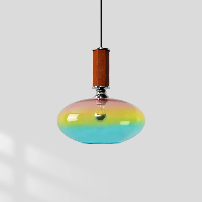 

Restaurant chandelier retro stained glass premium dining table bar chandelier ambient bedroom light