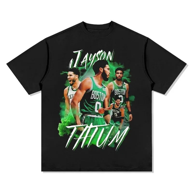 2025 New Arrival Boston Jayson Tatum Baskerball T Shirt Classic Vintage Player Printing Cotton Men Tee Fashion