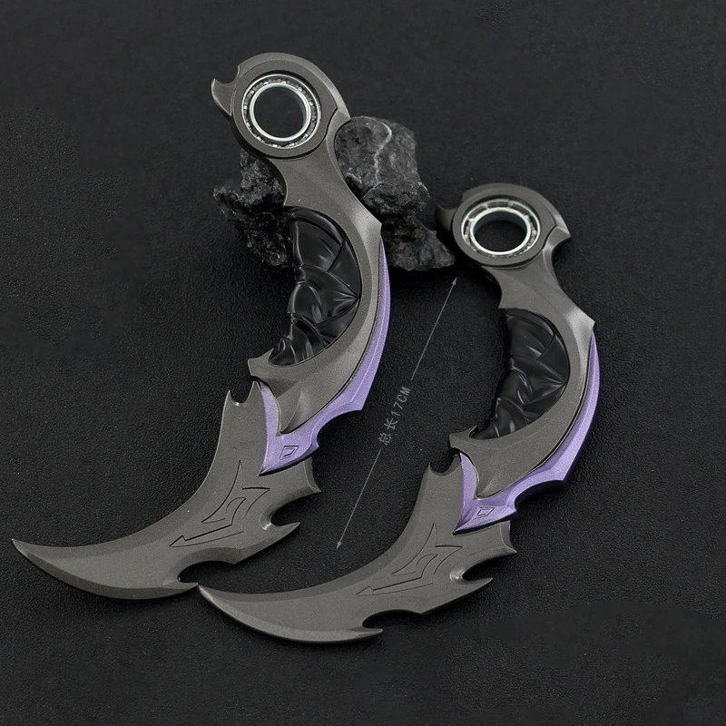 Valorant Wapen 16Cm Melee Reaver 2.0 Karambit Mes 16Cm Metalen Spel Perifere Samurai Zwaard Legering Model Sleutelhanger Kid Cadeau Speelgoed