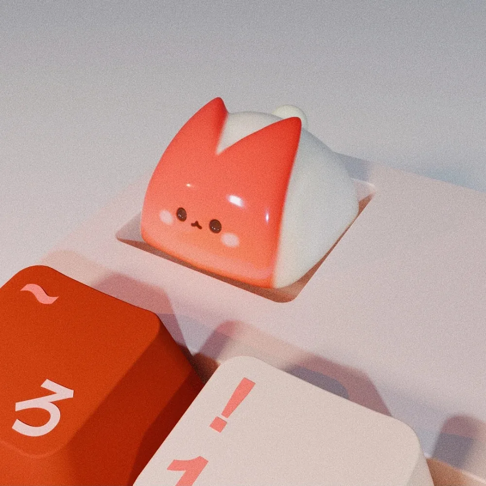 Teclas ESC, conejo pequeño, Apple, teclas hechas a mano de resina personalizadas para teclado mecánico, accesorios para Juegos de Pc, regalos