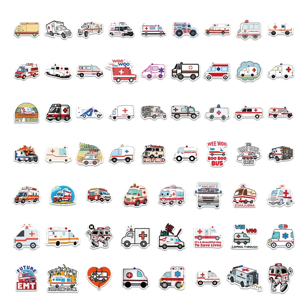 Autocollants médicaux imperméables et créatifs, étiquette de dessin animé, décoration pour carnet de notes, guitare Mobile, tasse d'eau, valise, jouets Graffiti, 60 pièces