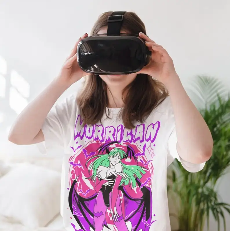 Summer Men Game T-shirt SoulMates Darkstalkers Tshirt Men Cotton New O-Neck Cartoon Print T Shirt Hip Hop Tees Harajuku