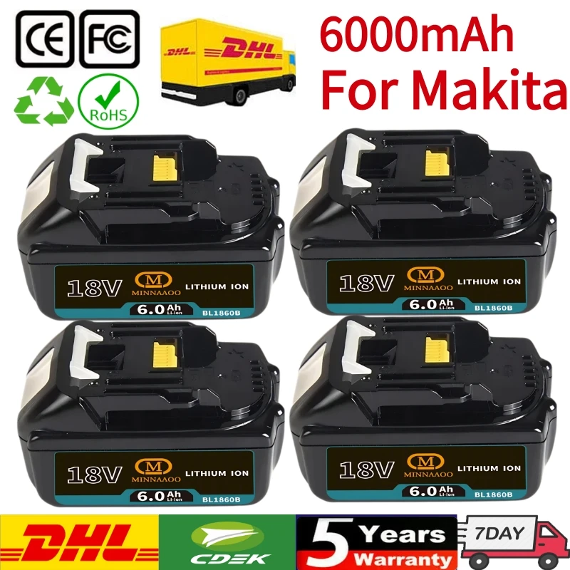 

Оригинальный аккумулятор для Makita 18 В BL1840 BL1850B 18 В, литий-ионный аккумулятор с быстрой зарядкой Замена электроинструмента и деревообрабатывающего оборудования