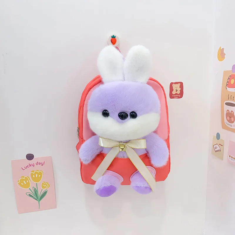 New Cartoon Cute Backpack child girl Lovely Rabbit Small school bags Detachable toy backpack for kids Hot kindergarten bag girls