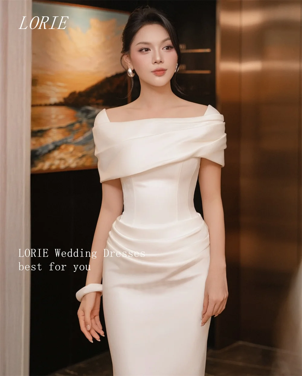 LORIE Luxury Mermaid Wedding Dress Square Collar Bridal Dresses Straight Across Shoulders Wedding Gown Customized 2026