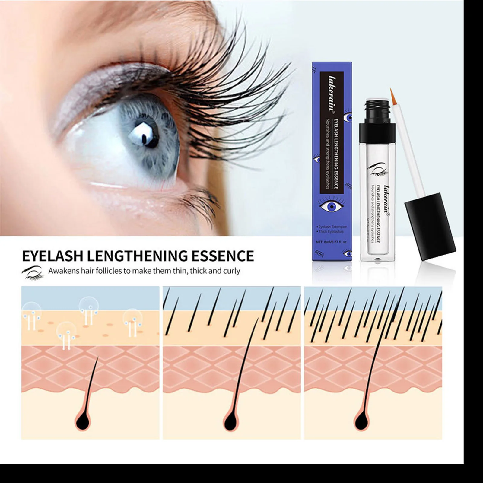 8ml  Essential Eyebrow Enhancing Formula for Longer Thicker Eyelashes