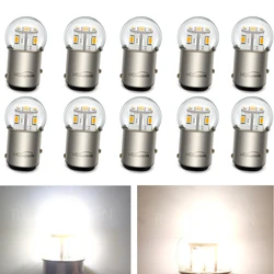 Ruiandsion 10x Led 1157 High Bright Car Light BAY15D 1156 P21W Ba15S BA15D Boat 6V 12V 24V 48V Lamp Turn Signal Lamp Brake White