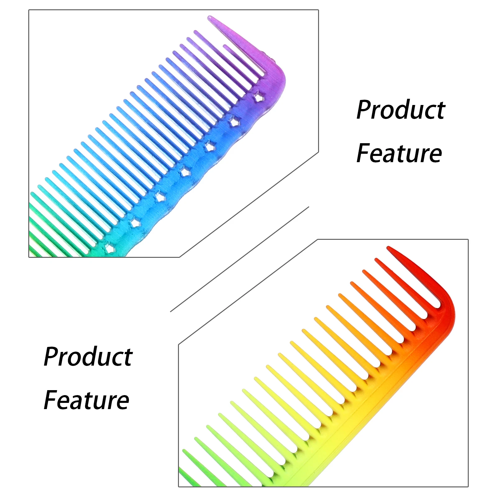 

6Pcs Colorful Hair Combs Set Elegant Appearance Prevent Knotting Lightweight Convenient Travel Use Delicate Combs