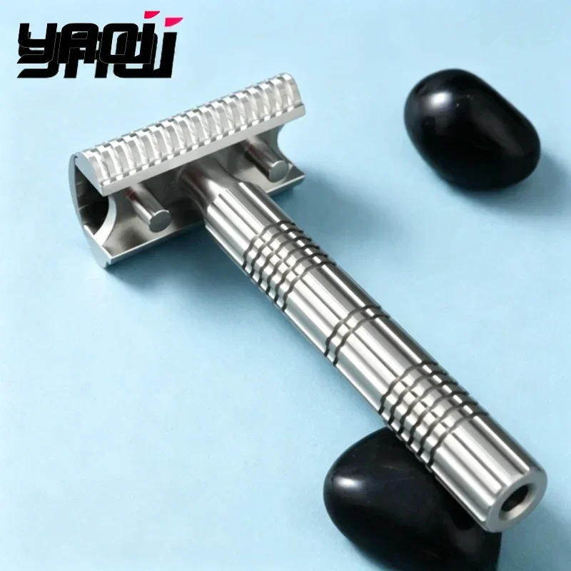 YAQI Double Edge Safety Razor Stainless Steel Metal Handle Manual Shaver Men Wet Shaving Close Razor Grooming Tool