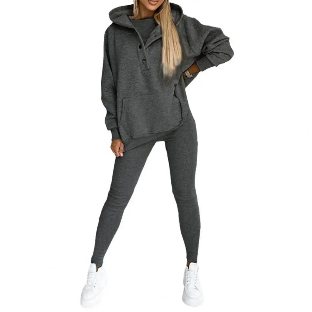 Women Three-piece Suit Winter Hoodie Trousers Set Cozy Stylish 3-piece Fall Winter Hoodie Vest Pants Set for Women Warm