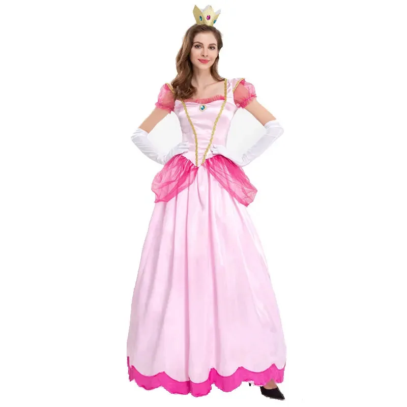 할로윈 핑크 공주 복숭아 의상 코스프레 파티 가장 무도회 드레스 여성 앨리스 여왕 멋진 드레스