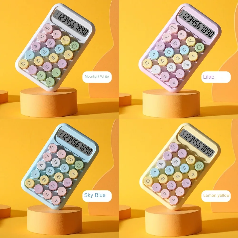 Calculadora Científica portátil para estudiantes, calculadora de 10 dígitos, Color caramelo, botones mecánicos, papelería, calculadora de contabilidad