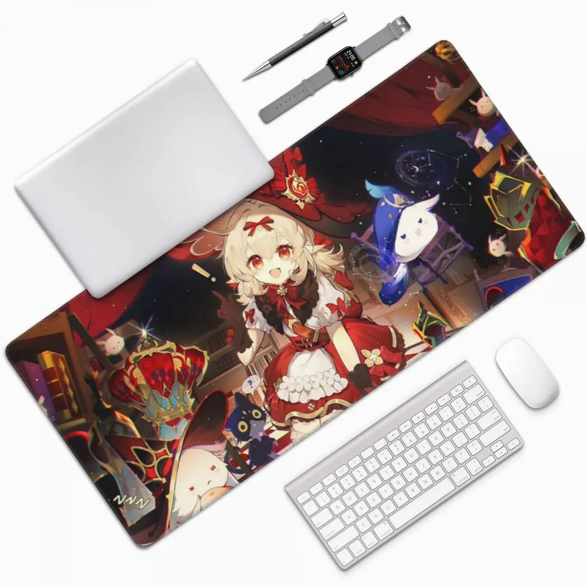 

Genshin Impact Game Klee Large Mouse Pad Computer Keyboard Mouse Mat Gamer PC Laptop Desk Mat Office Accessories Table Mats