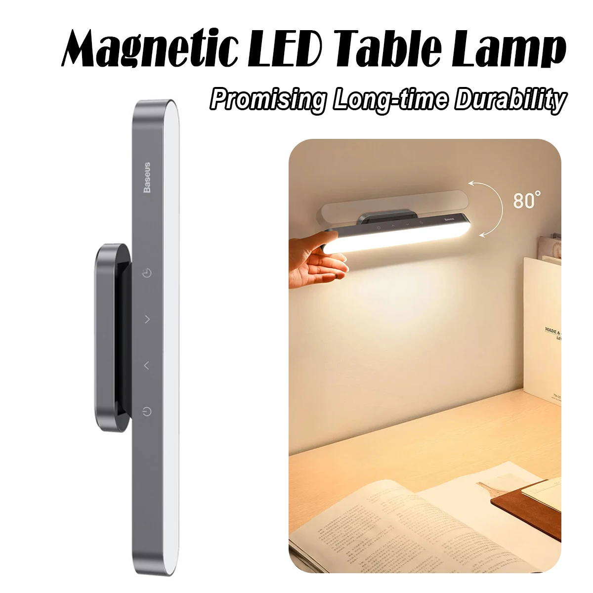 Magnetic Desk Lamp Hanging Led Dimming Stepless Night-light Student Learning-lamp Touch Three-level Light Night For-home Cabinet