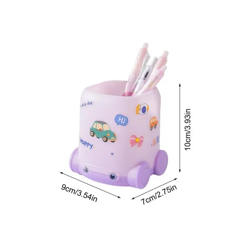Pen Holder For Desk Desk Pencil Holder Car Design Container Storage Cute With Sticker For Table Home Vanity Classroom School