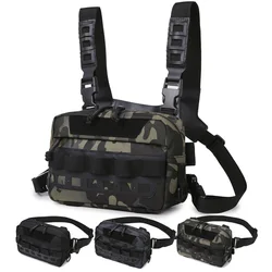 Tactical Chest Pack Utility Bag Cycling Camping EDC Rig Pouch Vest For Fishing Hiking Recon Kit Bag Shoulder Waist Backpack