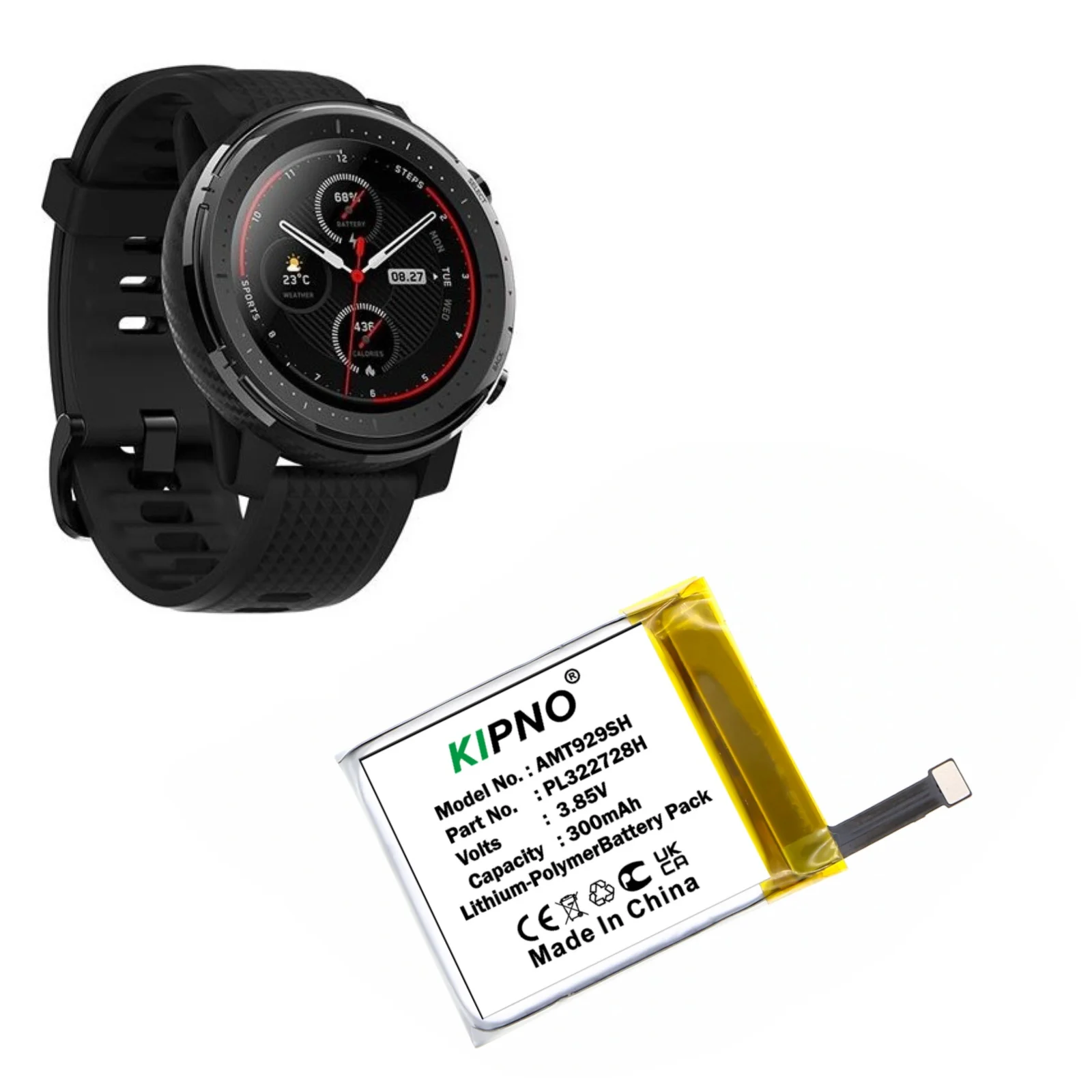 

KIPNO Smart Watch Battery PL322728H For Huami PL322728H 300mAh