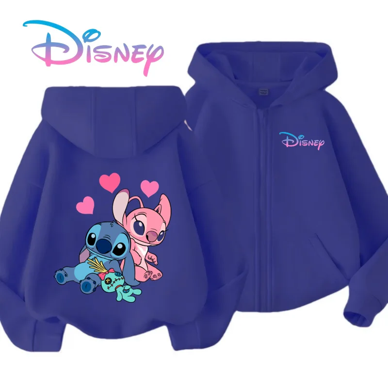 ديزني غرزة Kawaii مطبوعة ملابس الأطفال 3 14 سنة الفتيان والفتيات ملابس الشارع عارضة الرياضة الدافئة لينة هوديي #3