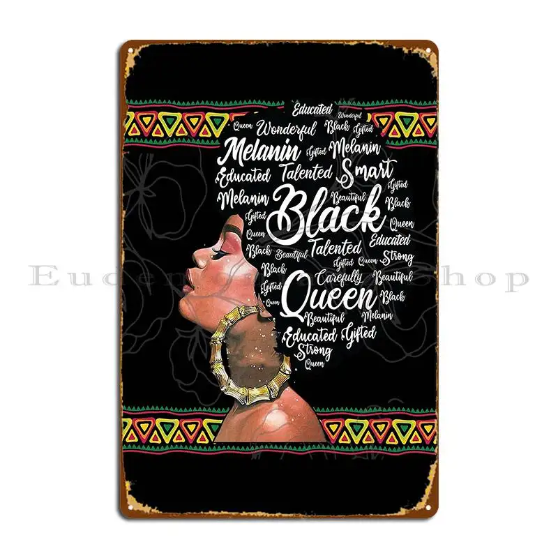 Melanin African Flag Map Black Afro Juneteenth Metal Signs Classic Vintage Custom Retro Wall Mural Tin Sign Poster