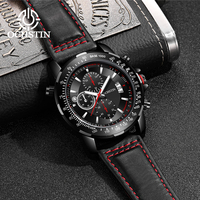 OCHSTIN Men's Leather Wrist band Watches Quartz Movement New Luxury Waterproof Fashion Hot Male Clock Gifts for Men relogios