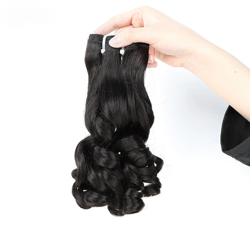 12A 더블 드로운 인모 번들 루즈 바디 푸미 웨이브 내추럴 블랙 브라질리언 인모 번들 버진 헤어 100g/개